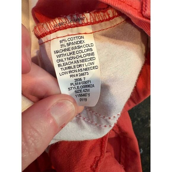 Saddlebred Men's Chino Shorts 42W Reddish Orange Casual Summer Wear - Picture 8 of 10